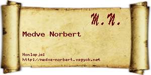 Medve Norbert névjegykártya